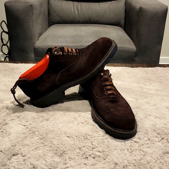 Men's Giorgio Armani Brown Suede Oxfords (Excellent Condition) Size 12 - Picture 4 of 4